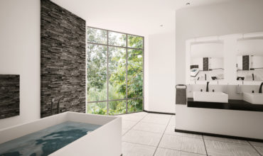 Interior of modern bathroom 3d render